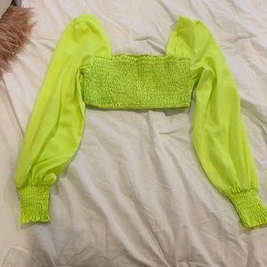 Neon cropped blouse